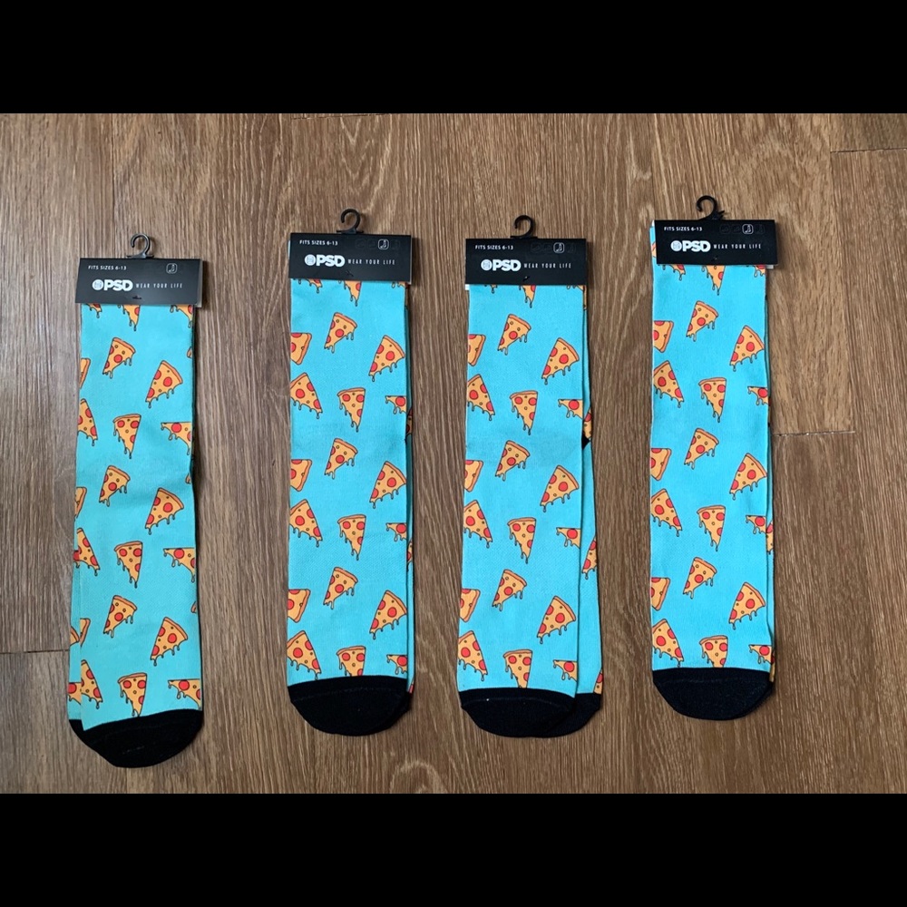 4 pairs of  pizza socks $1.25 each!